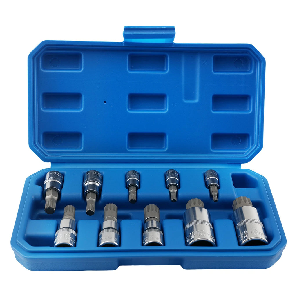 10PC Spline Socket Set for CRV (M4-M18)