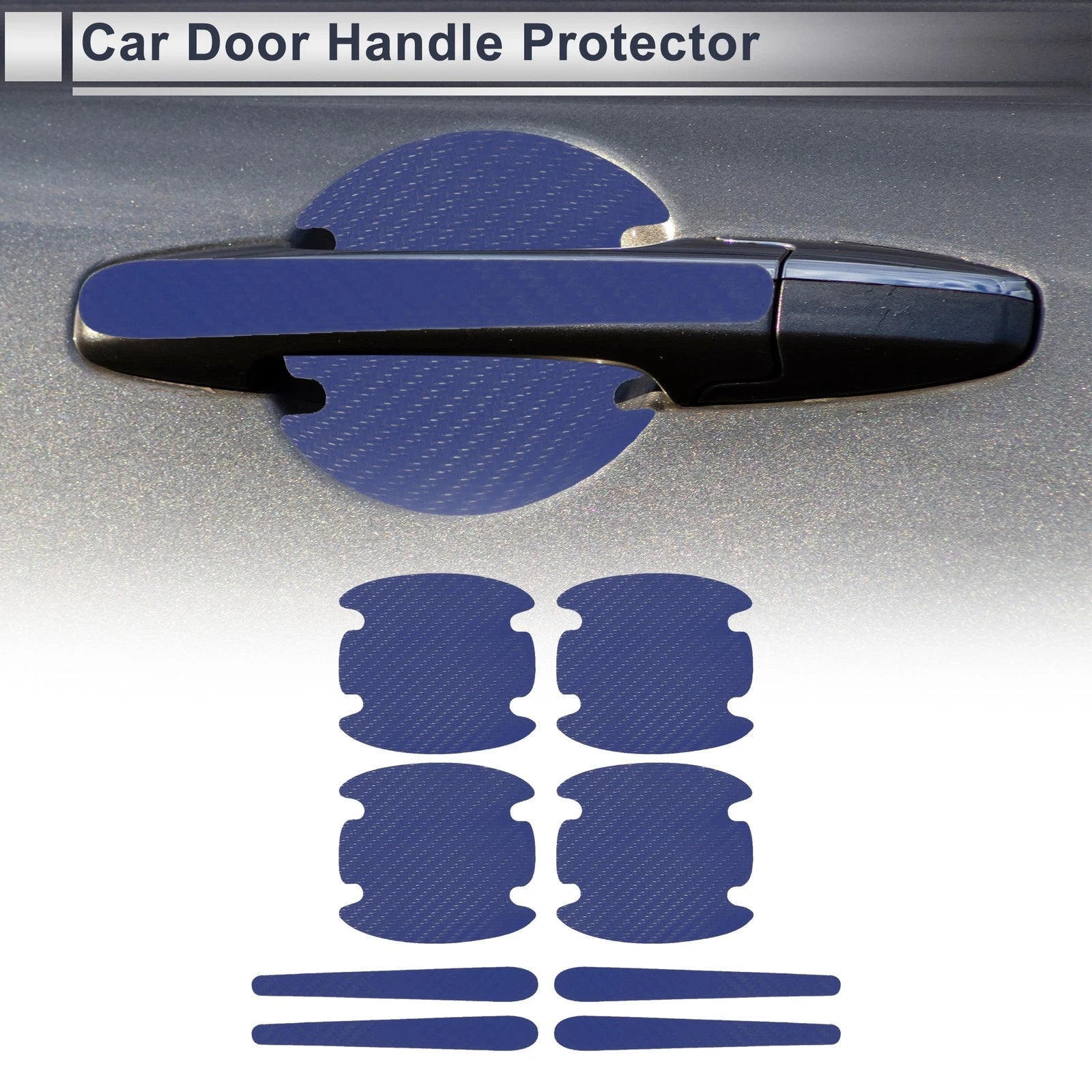 Door Handle Sticker for Auto (83x90mm) - Protective Film Blue