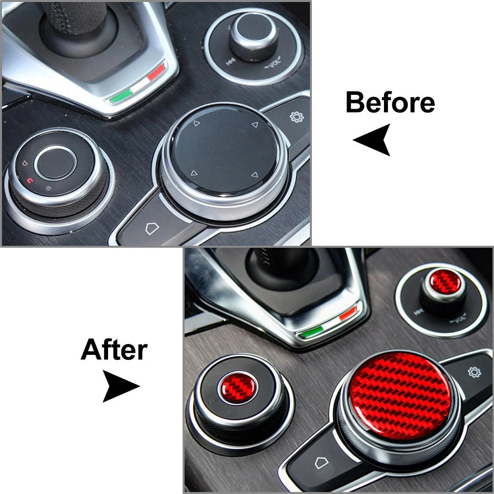 Center Console Multimedia Knob Cover Trim for Alfa Romeo Giulia (2020–2021)