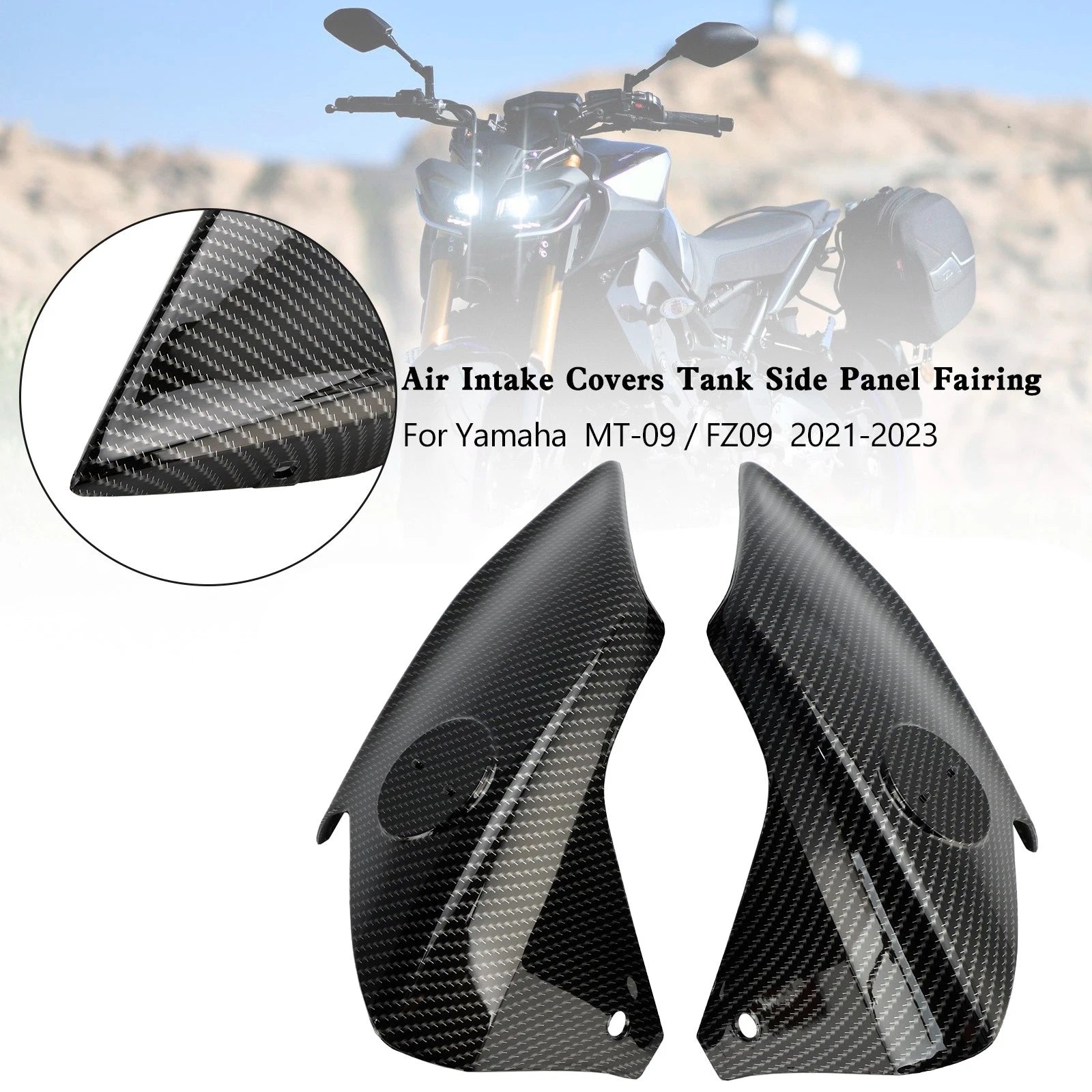 Air Intake Covers for Yamaha MT-09 FZ09 (2021–2023) Carbon T9