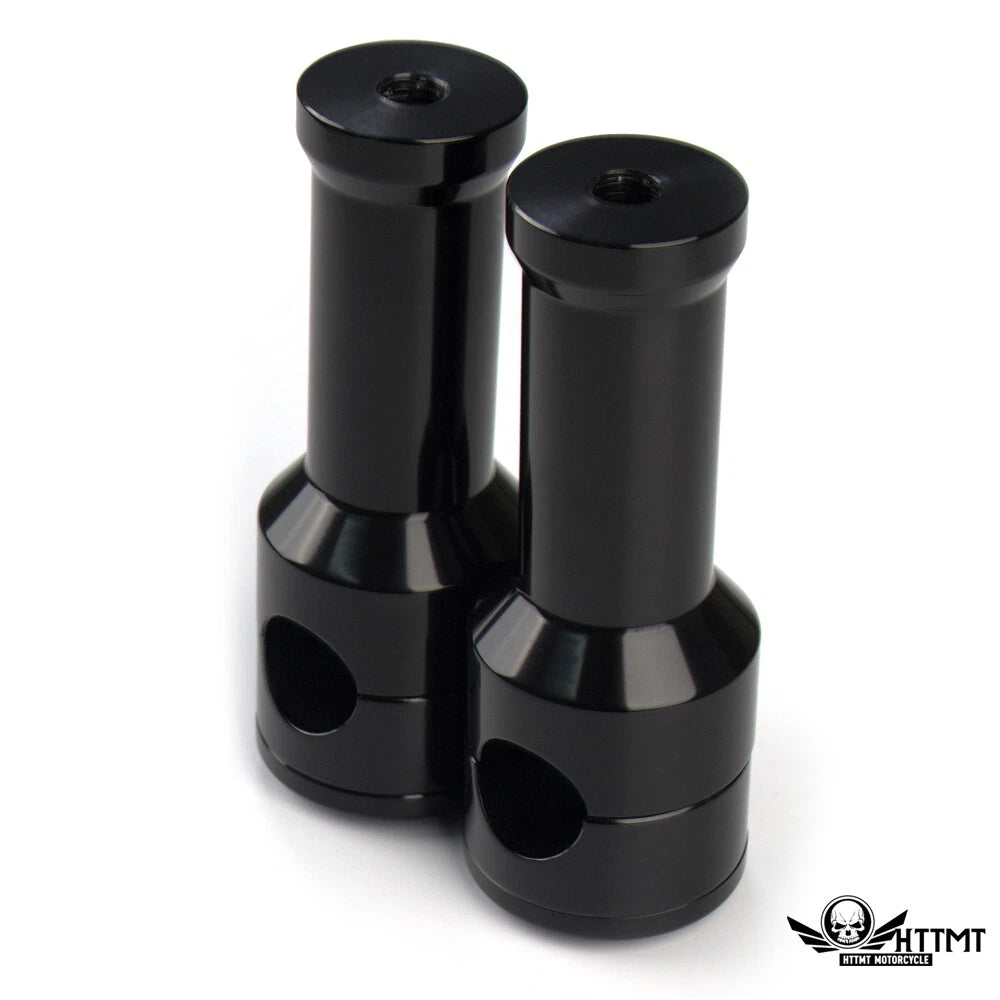 4" Rise Handlebar Risers for Harley (Smooth Black, 1" / 25mm Mount)
