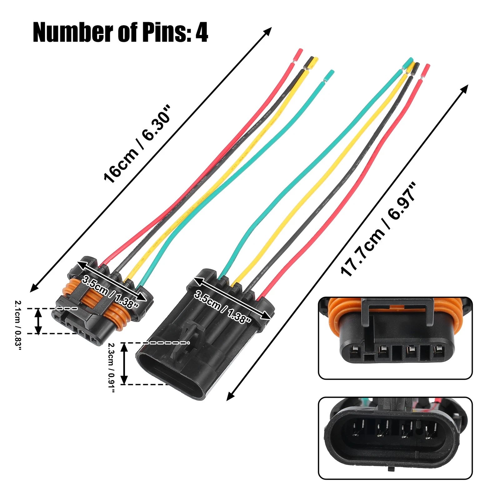 Set of 4 Oxygen Sensor Connector Adapter Plug Clips for Car