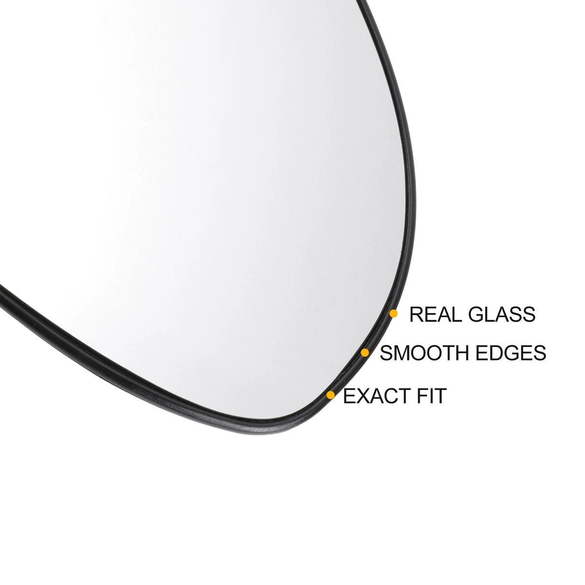 Right Side White Mirror Glass for Peugeot 108 (Non-heated)