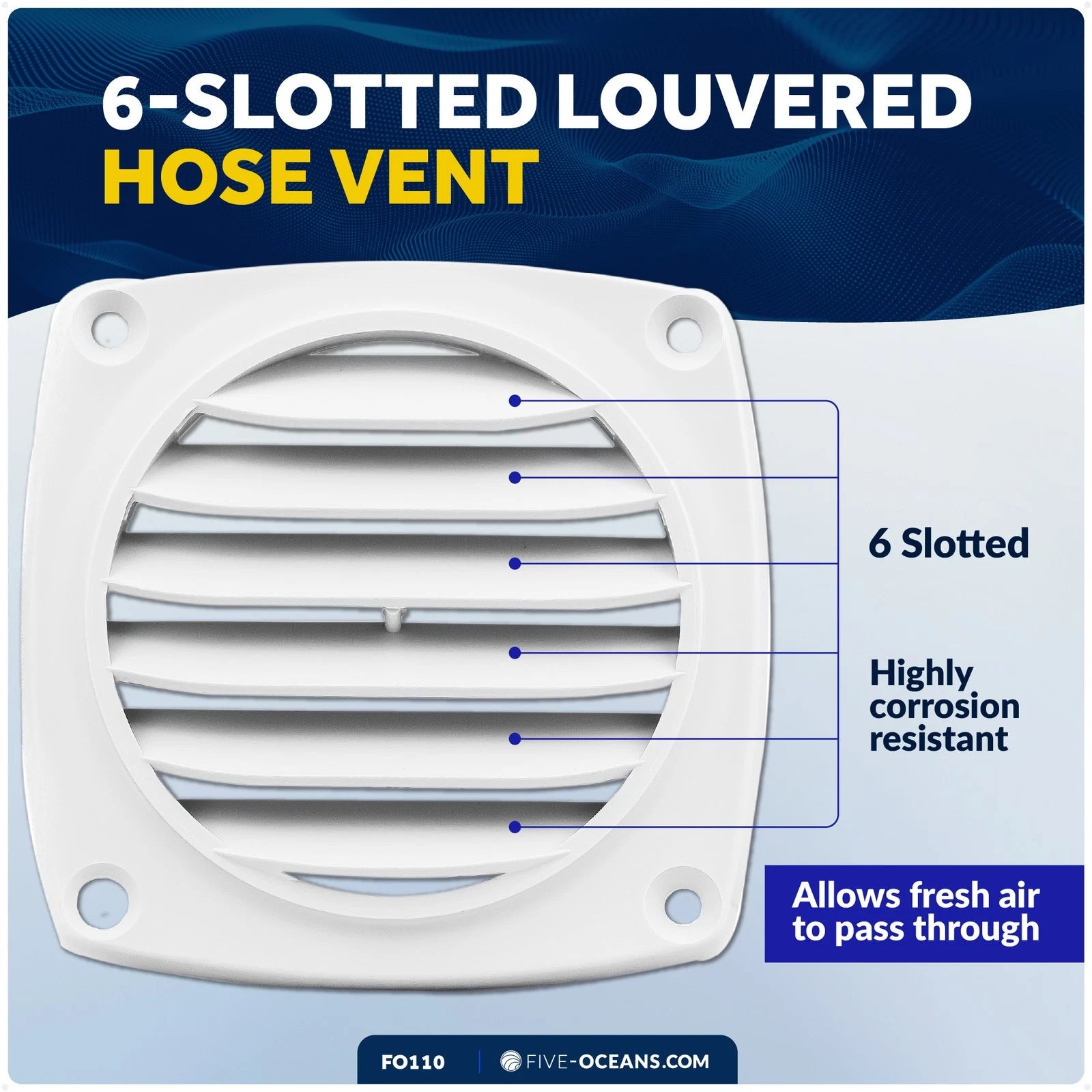 6-Slotted Louvered Flush Hose Ventilators for Universal Applications (3-Inch)