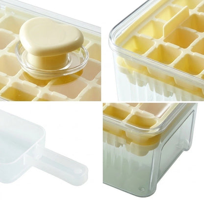 Set of 2 Ice Cube Trays for Cocktails and Drinks (Stackable, Airtight Lid)