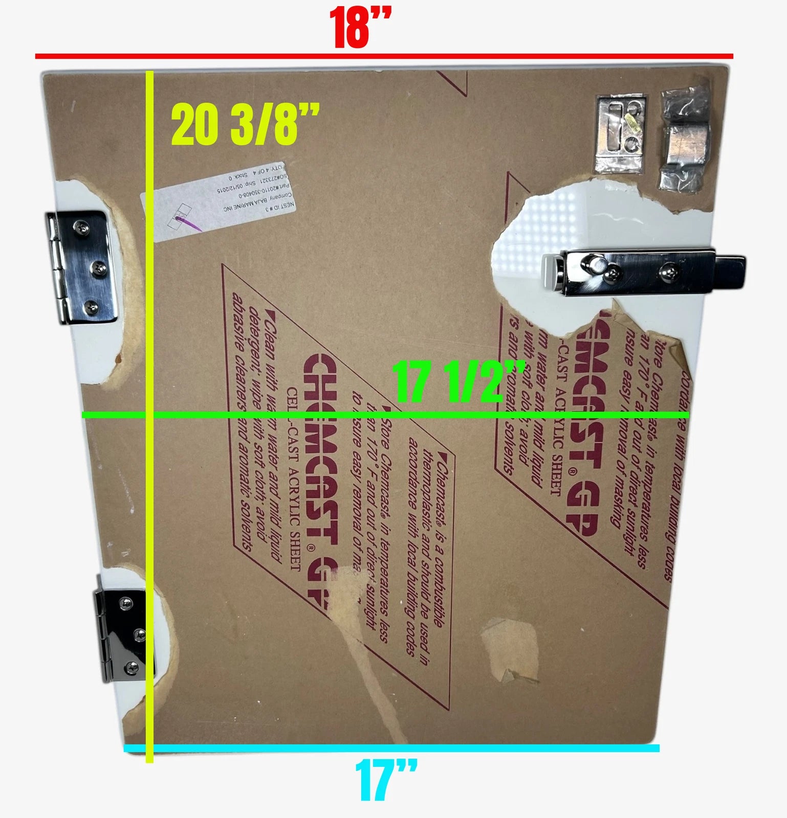 Transom Door with Pull Latch Lock for Pro Line Marine (21 3/8'' x 18'')