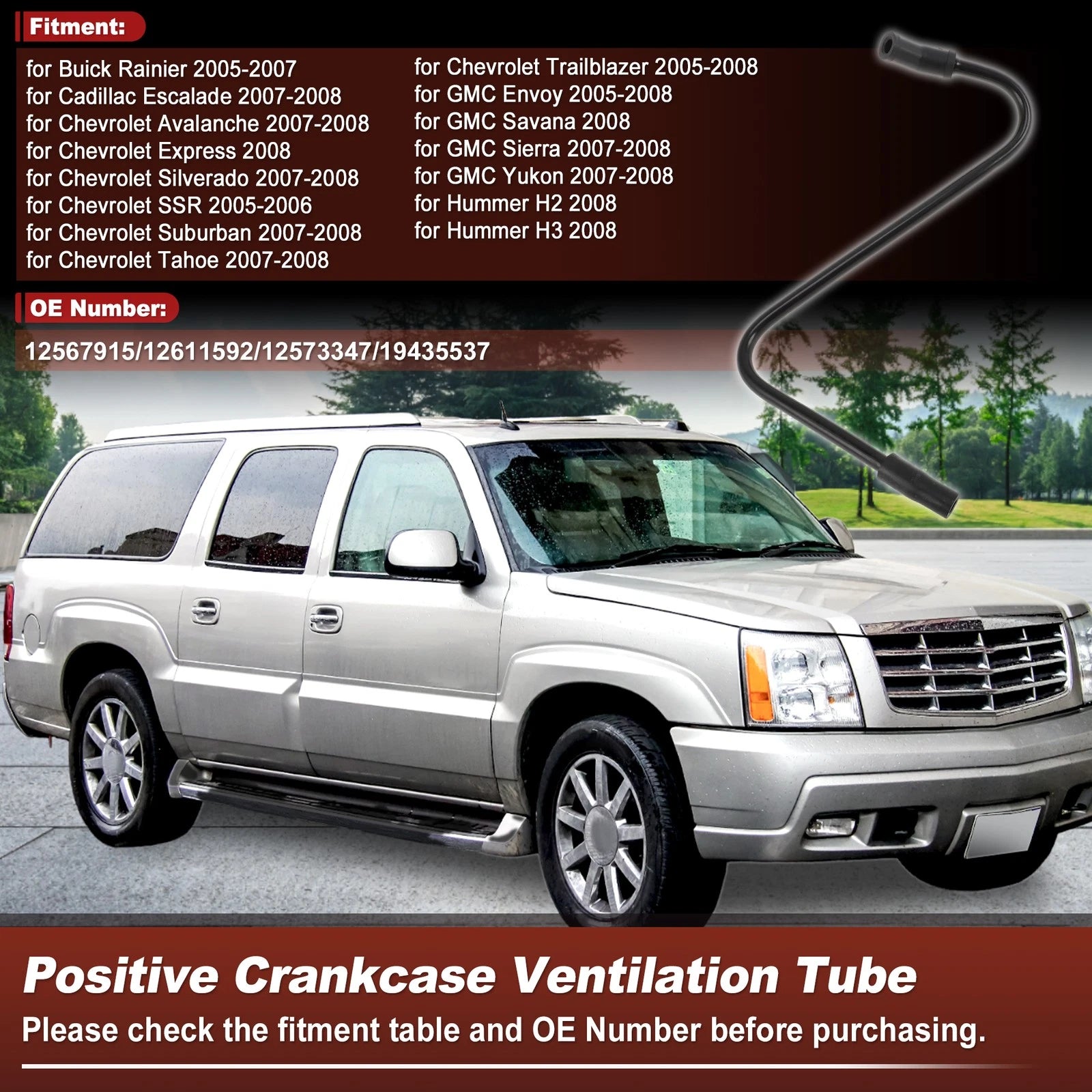 PCV Tube Replacement for Buick Rainier (2005–2007)