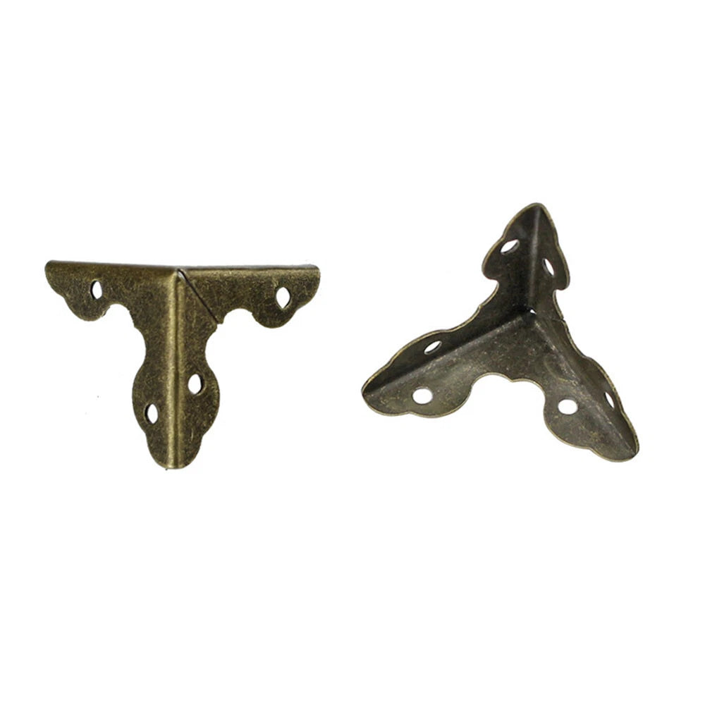 4/12pc Iron Antique Bronze Corner Protector Guard Desk Covers Furniture Hardware