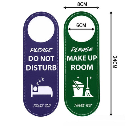 Do Not Disturb PU Leather Door Sign for Hotel Guests (Double Sided)