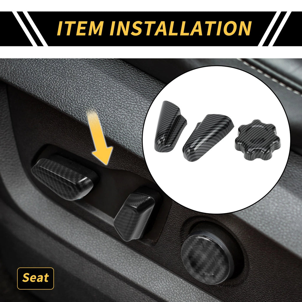Seat Switch Control Button Trim Set Carbon Fiber for Toyota Tacoma (2016–2023)