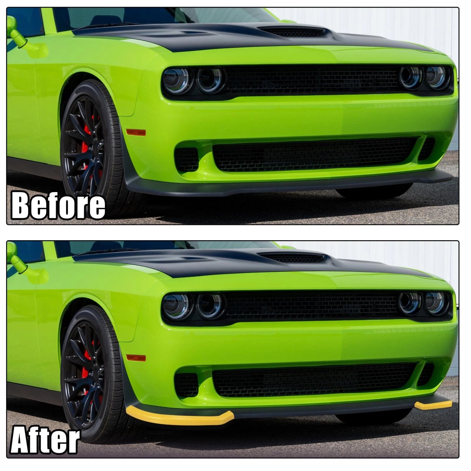 Front Bumper Lip Protector Yellow for Dodge Challenger Hellcat (2015–2020)