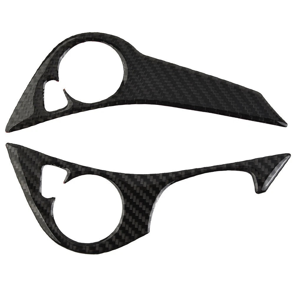 Set of 2 Cover Panel Car Trim Buttons for (2013–2017) Black Carbon Fiber