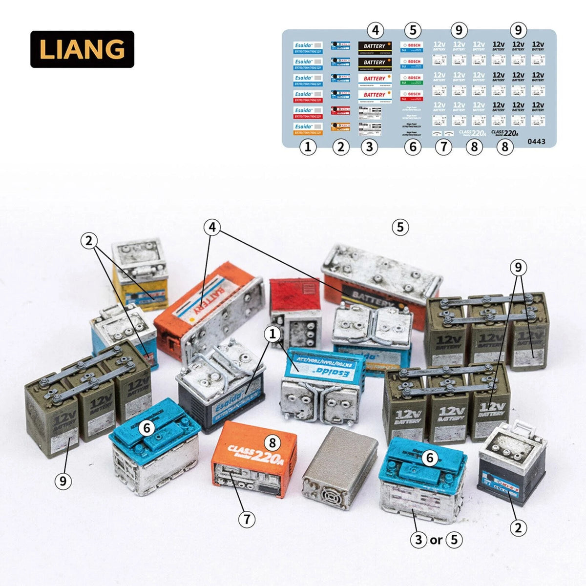 1/35 Scale Model Batteries & Stickers Decoration Kit