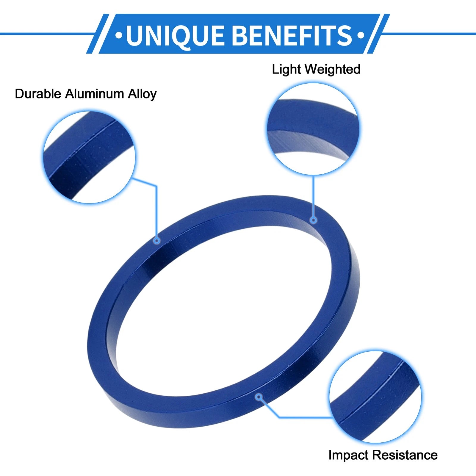 Headset Spacer 3mm Front Stem Fork Washer for 1-1/8" Aluminum Alloy Blue (Fits)