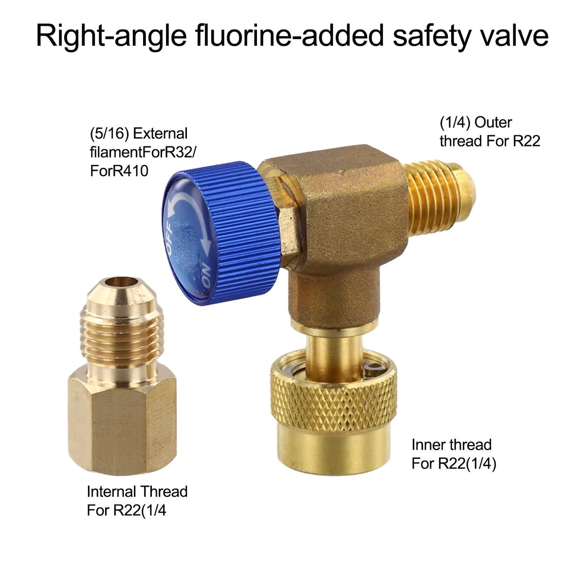 Copper Right Angle 90 Degree Air Conditioning Safety Valve for R410 Units
