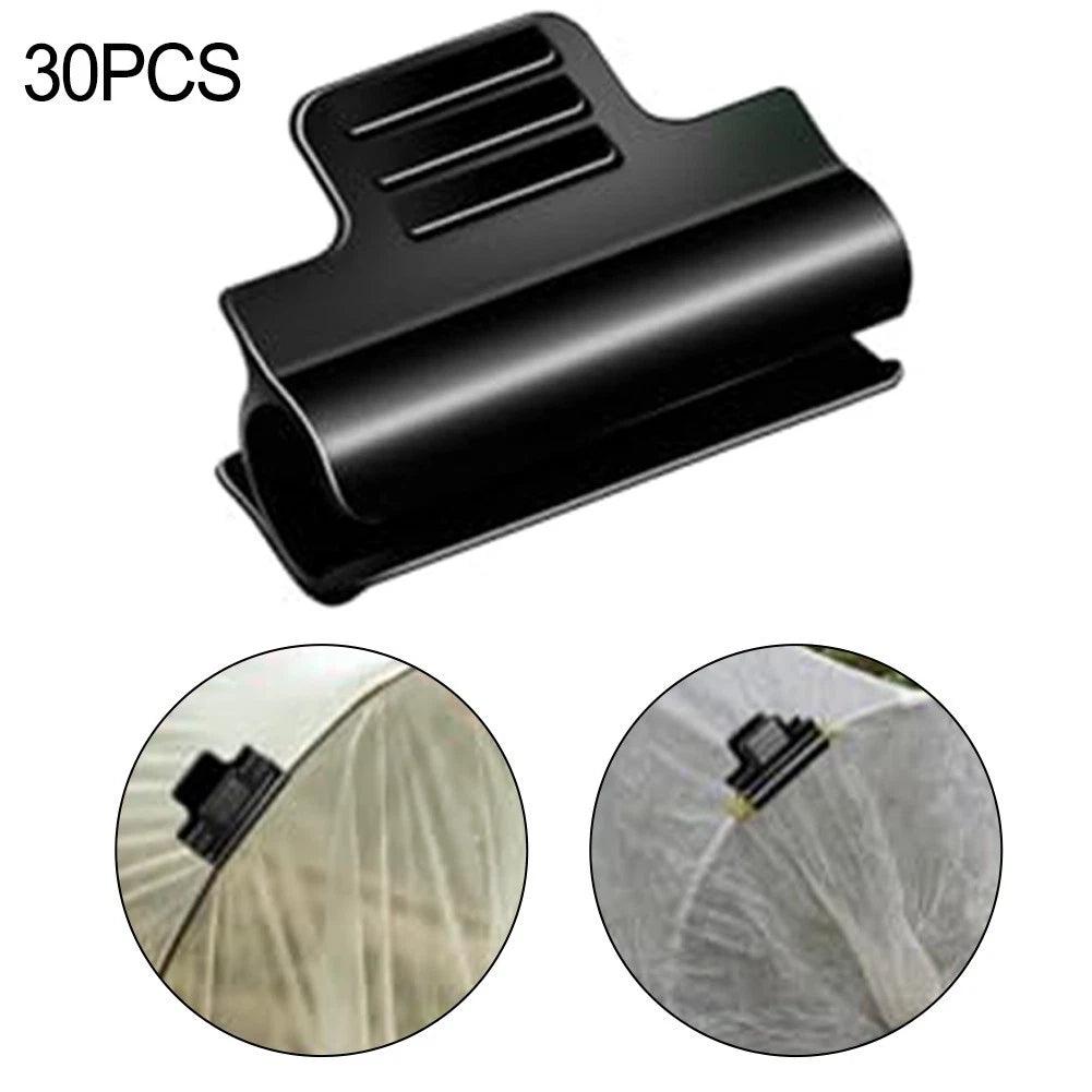 Greenhouse Pipe Clamps for Garden Hoop Fixation - Black Design