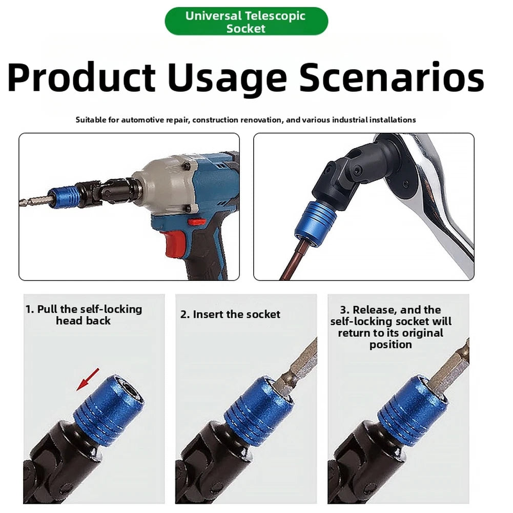 Swivel Joint Socket Adapter for Electric Wrench (360 Degree Rotation)
