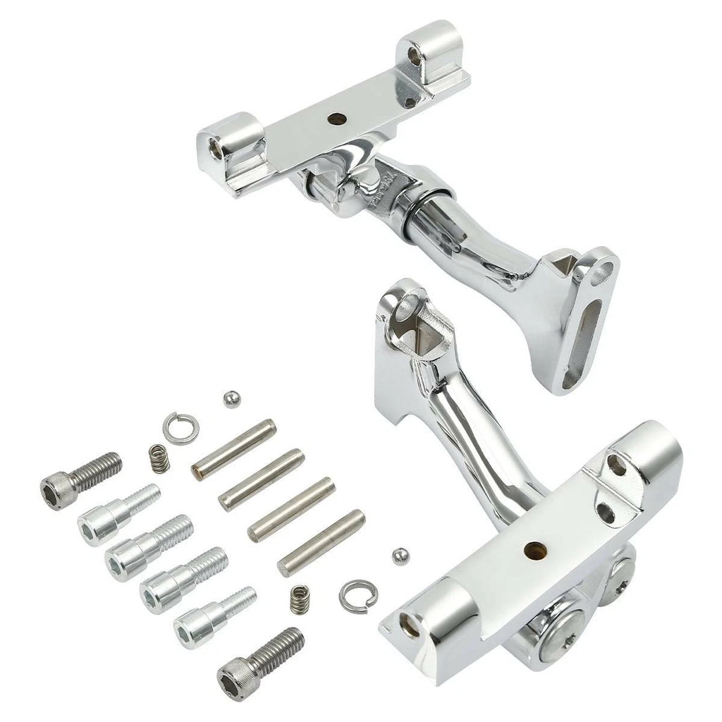 Chrome/Black Adjustable Footboard Mount for Harley Road King (1993–2025)