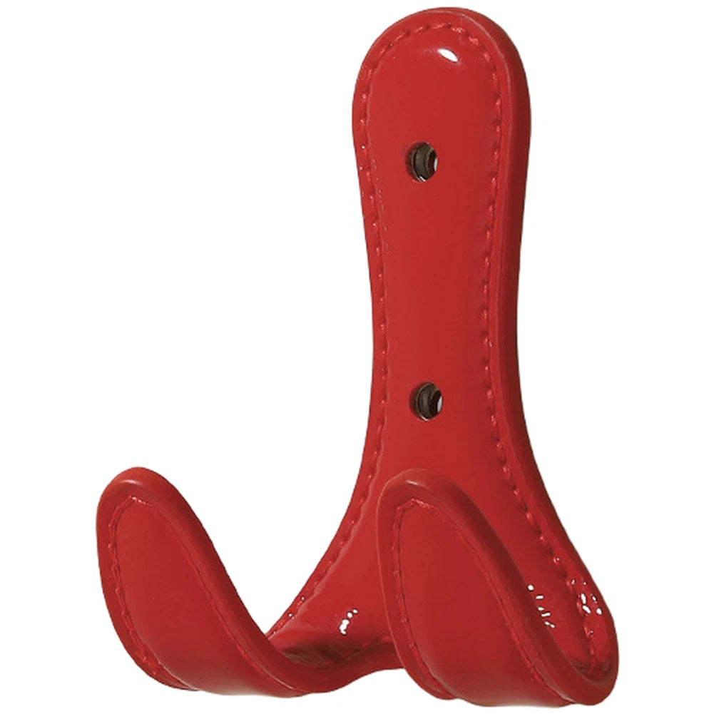 2X Modern Two-Bar Wall Hook with Leather Detail for Entryway Mount