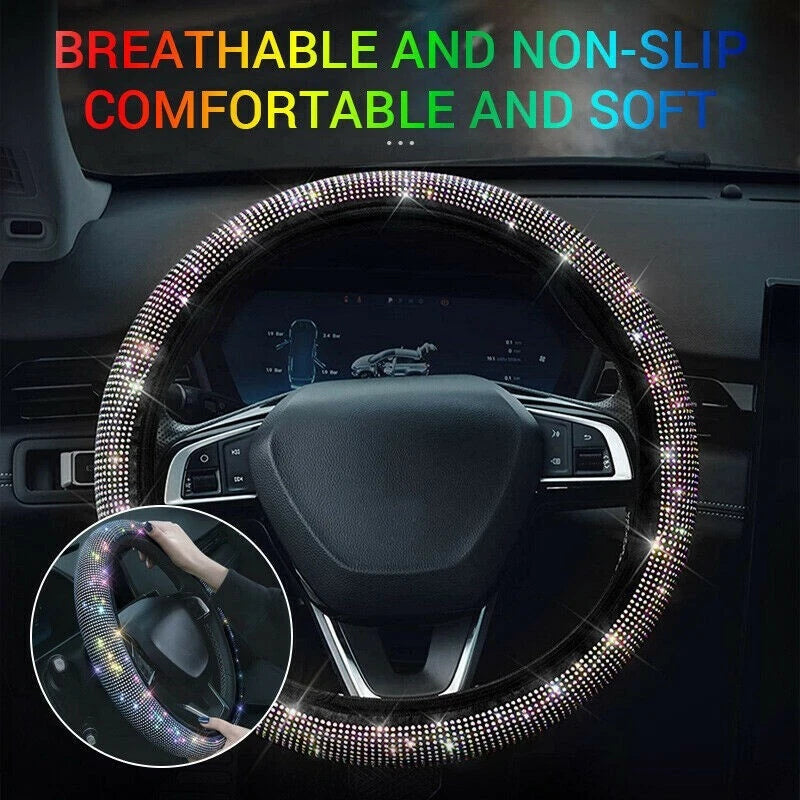 Steering Wheel Cover for Car (Rhinestone, Practical)