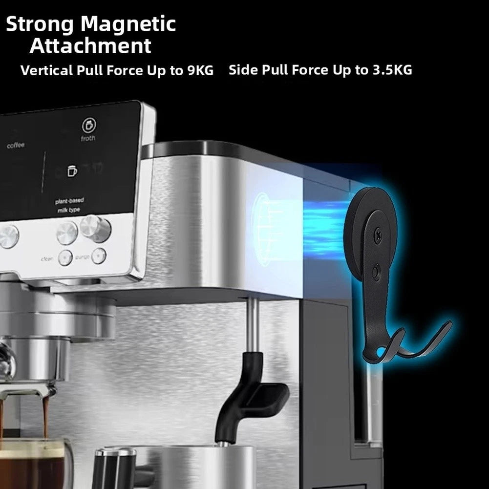 51mm Espresso Handle Holder for Wall Mount - Black Magnetic Design