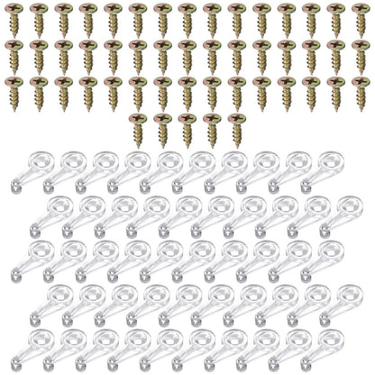 50 Pieces Glass Panel Retainer Clips for Furniture Cabinets