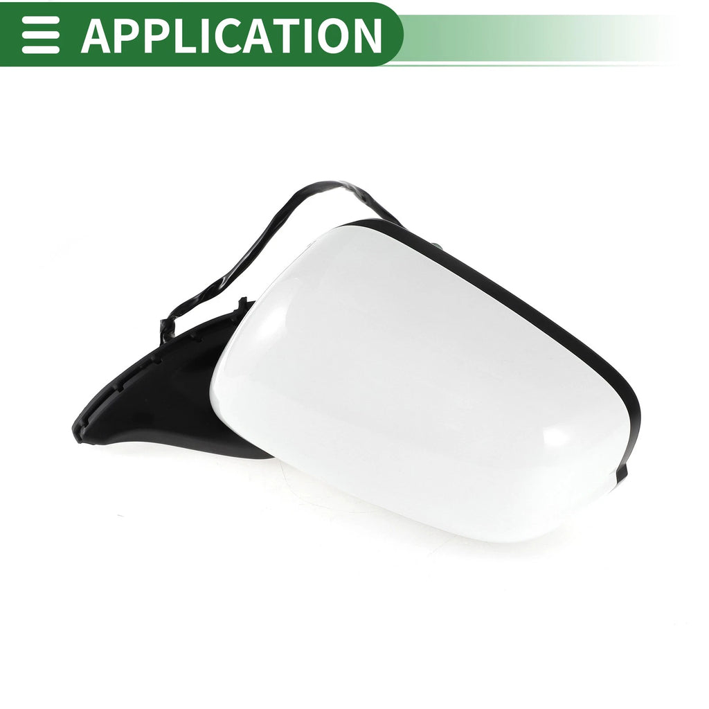 Left Side Door Mirror for Honda Fit (2009–2014) Manual Folding White