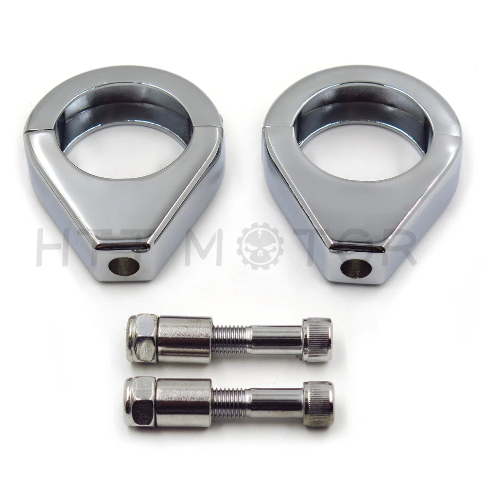 Turn Signal Indicator Relocation Fork Clamp Kit for Harley Softail (41mm) Chrome