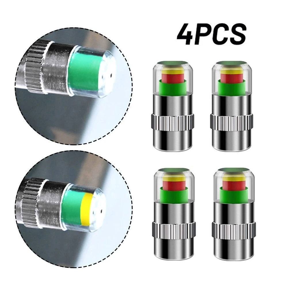 4pc/Set Car Auto Tire Monitor Valve Dust Cap Pressure Indicator Sensor Eye
