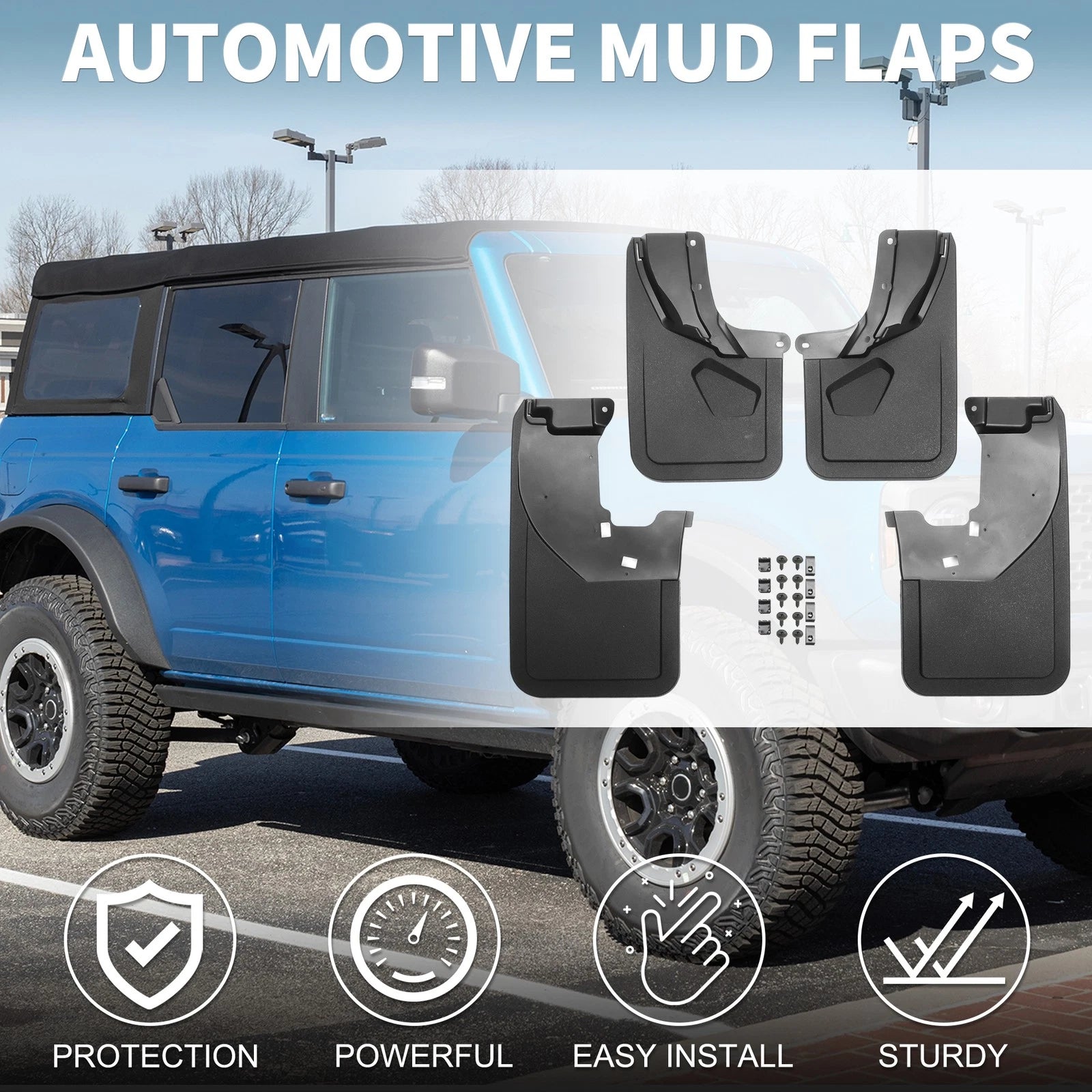 Mud Flap Splash Guard Front Left for Ford Bronco (2021–2024)