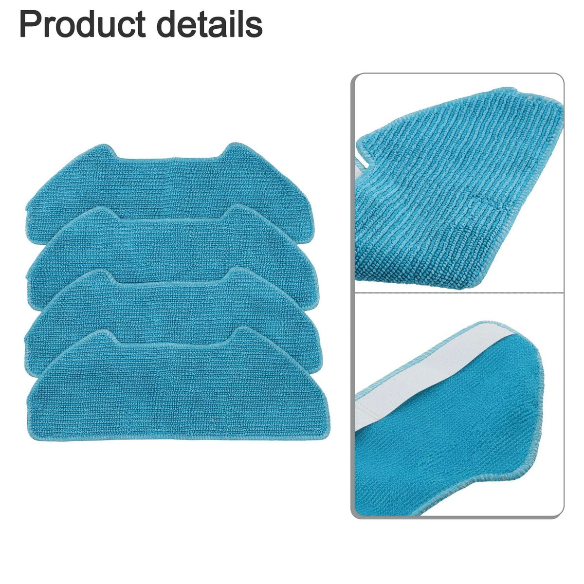 Set of 4 Microfiber Mop Cloths for Redkey R10 Robot Vacuum Cleaner