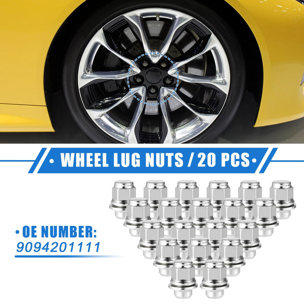 20 Pcs Wheel Lug Nuts Replacement for Lexus LS460 LC500 (M12x1.5) (2006–2019)