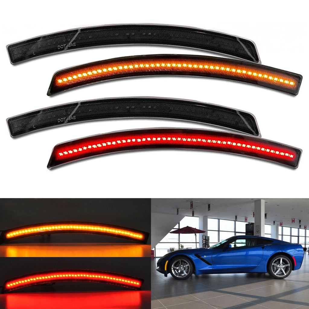 4X LED Side Marker Light Lamp for Chevy Corvette C7 (2014–2019) Smoked