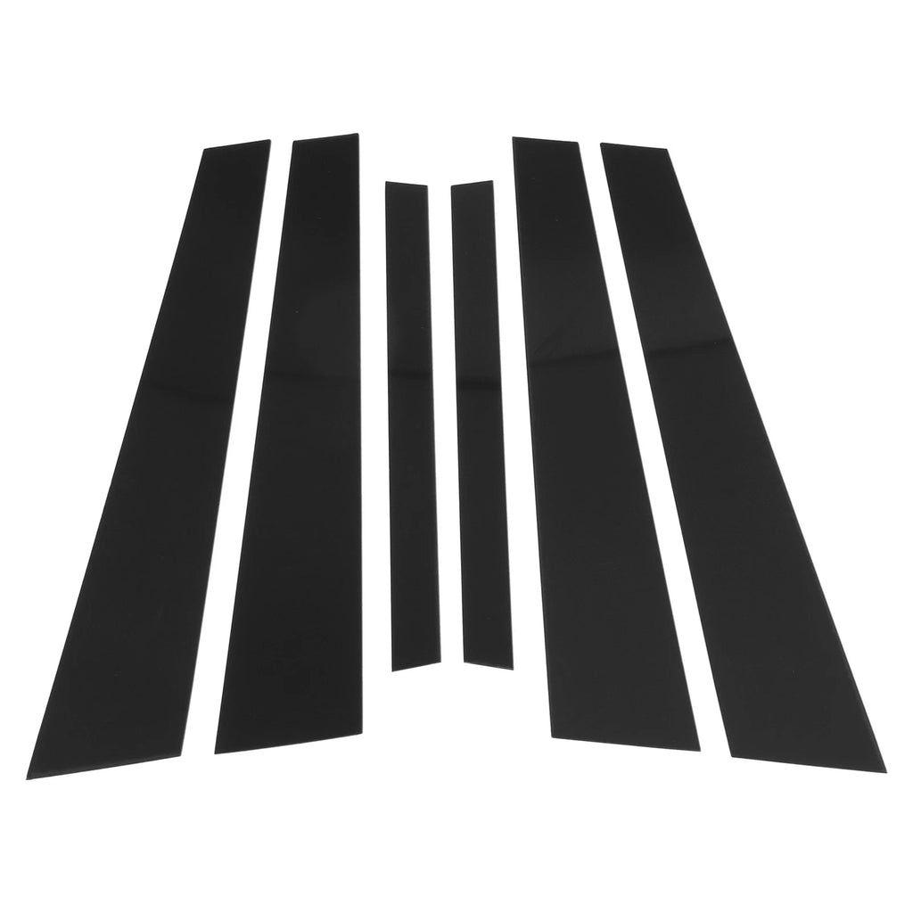 6 Pcs Door Pillar Window Trim Replacement for BMW 5-Series (2004–2010) Black