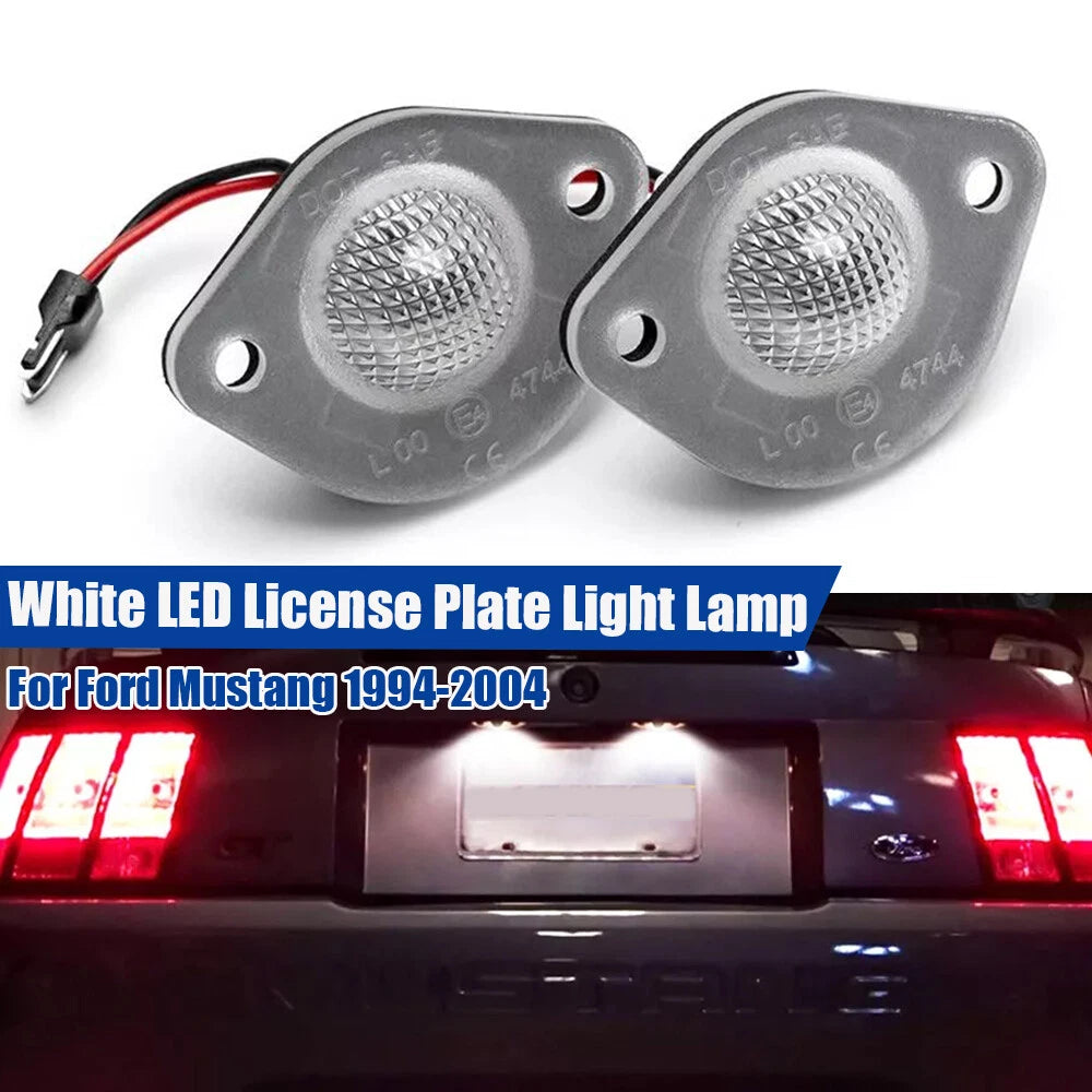 2Pcs LED License Plate Lights for Ford Mustang (1994–2004)