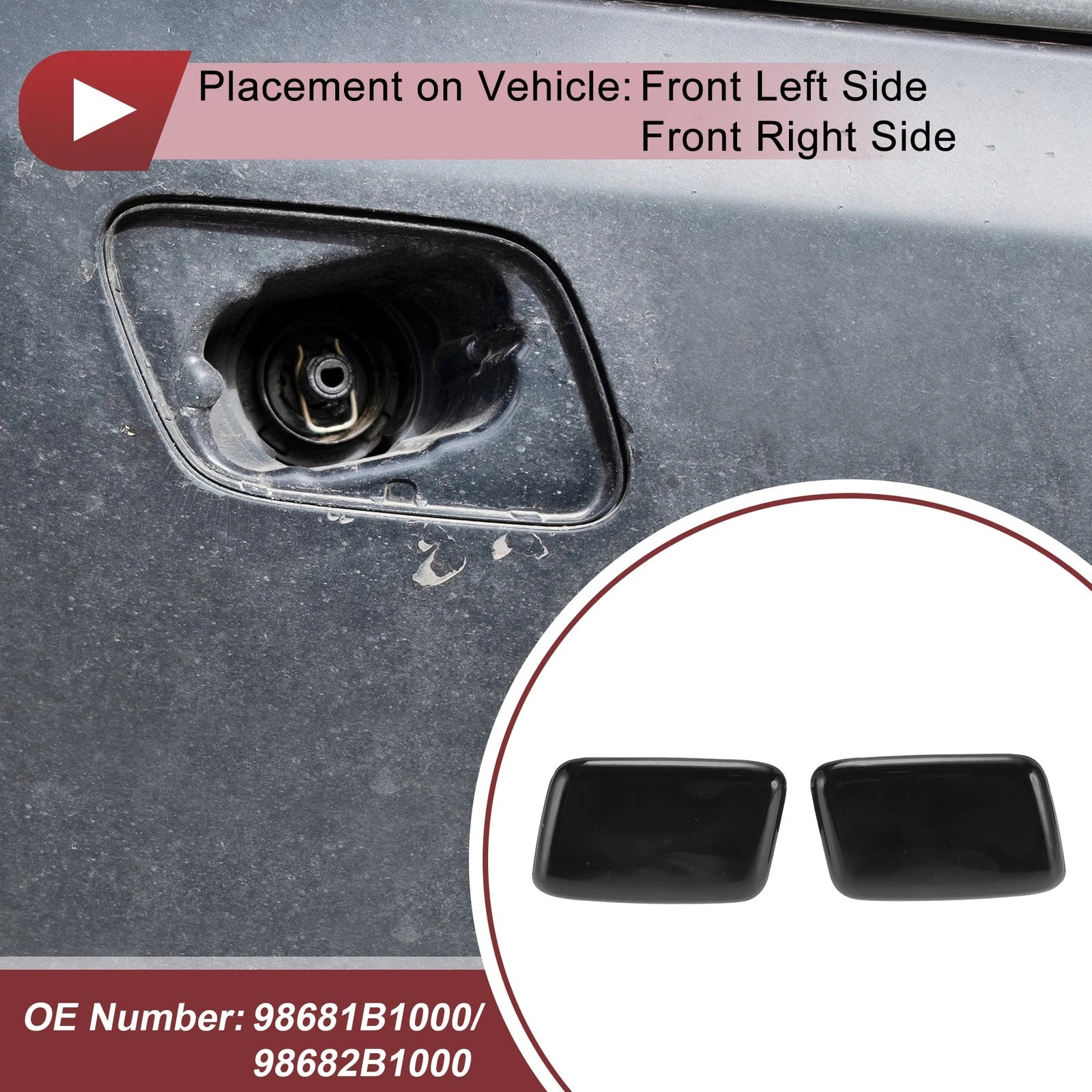 Headlight Washer Nozzle Cover Cap for Hyundai (2005–2015)