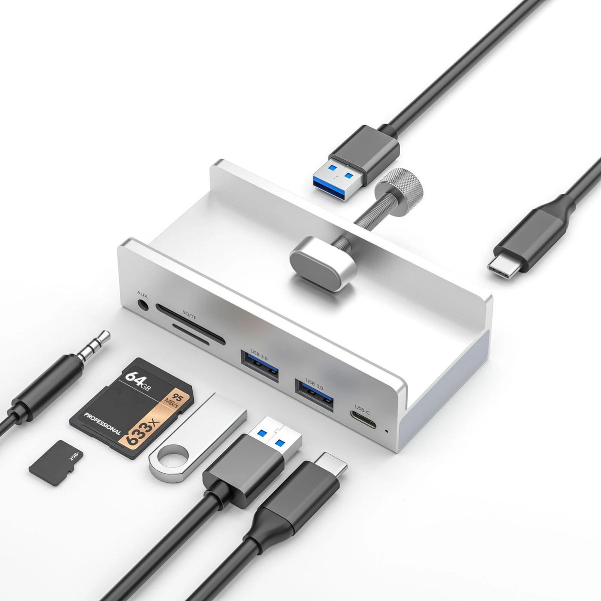 6-Port USB 3.0 Hub Splitter for PC Mac Laptop Desktop