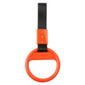 Round Ring Handle Strap for Train Bus (PVC Plastic, Black/Orange)