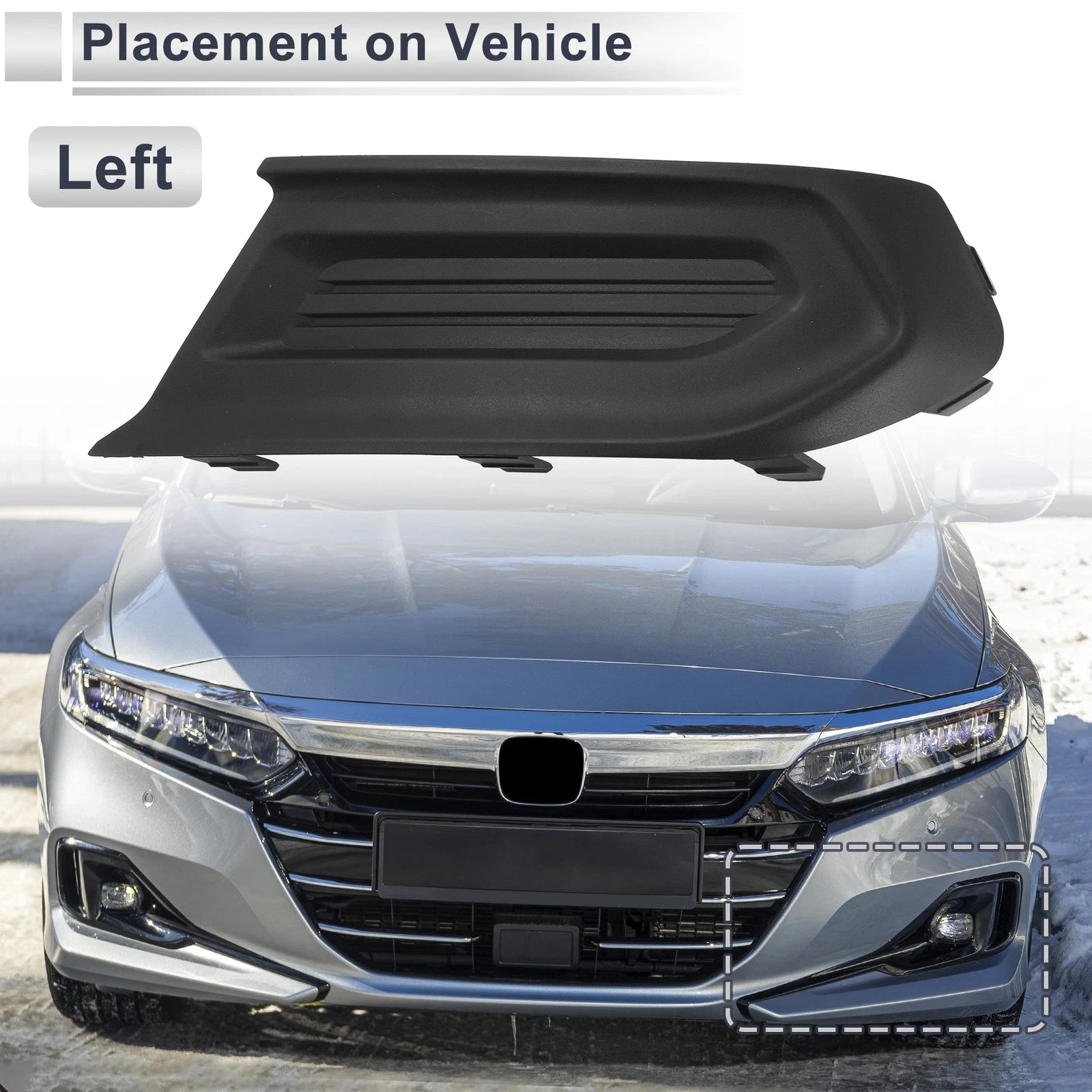 Front Left Fog Light Grill Replacement for Ford Escort (2015–2019)