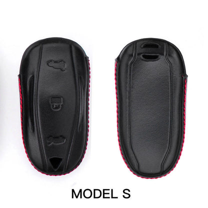 Luxury Leather Key Cover for Tesla Model S/X (2012–2023)