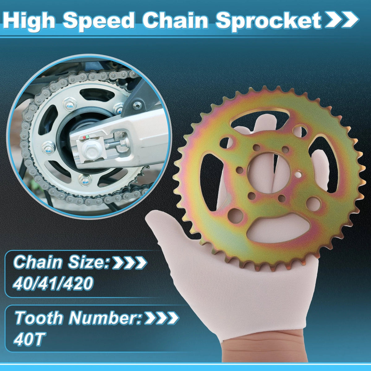 40t Rear Chain for Coleman Powersports CT100U CC100X Mini Bike (2017–2023)