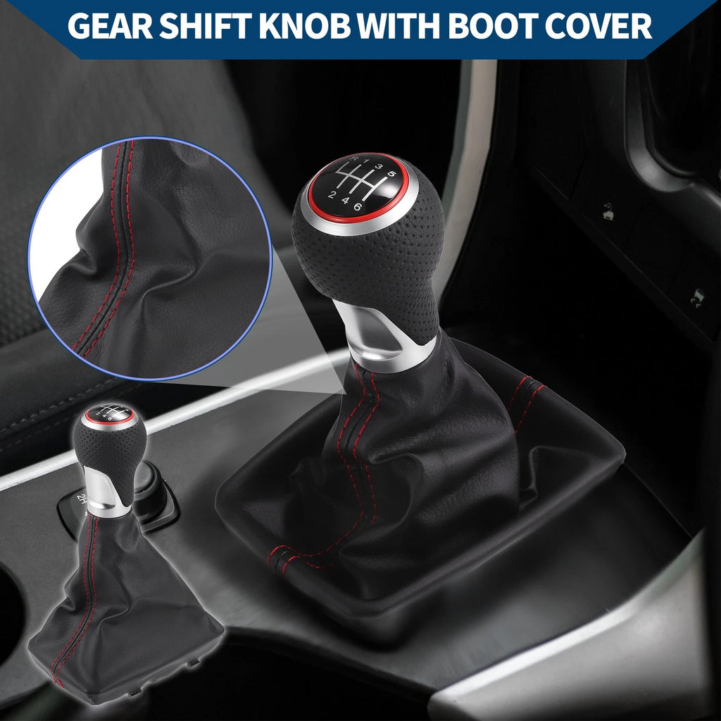 6 Speed Gear Shift Knob with Dust Cover for Audi S Line (2007–2015)