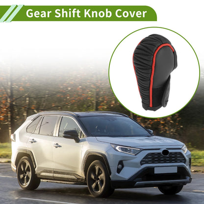Gear Shift Knob Cover for Universal Car SUV Truck (1 Pc) Black Red