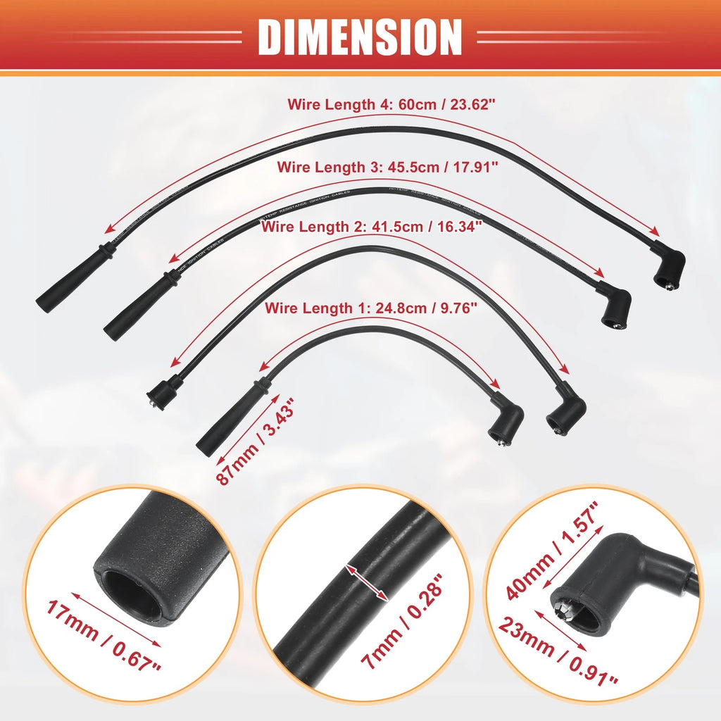 Ignition Coil Cable Set 5 Pcs Replacement for Toyota 4Runner (1996–2002)