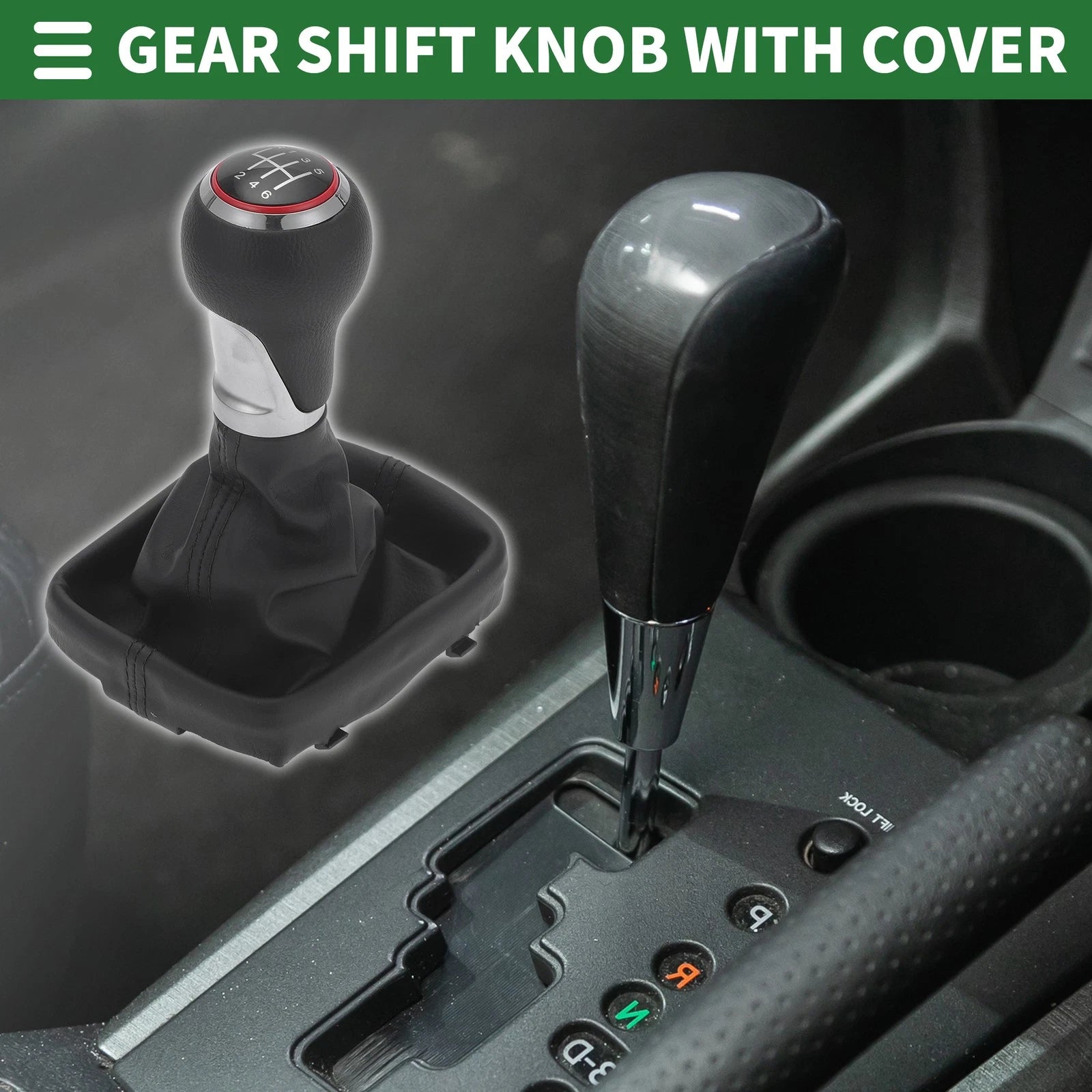 6 Speed Shift Knob with Cover for Audi A3 (2003–2013) Faux Leather