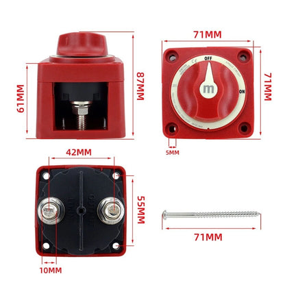 Battery Disconnect Switch for RV Boat Car (300A Flame Retardant Nylon)