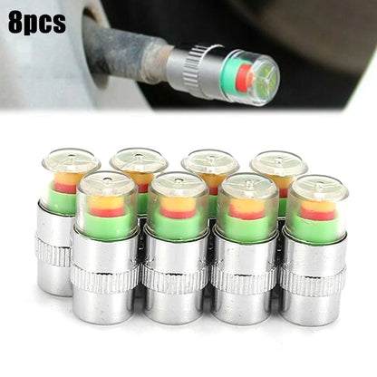 8PC Car Tire Pressure Monitor Valve Stem Cap Sensor Indicator 3 Color