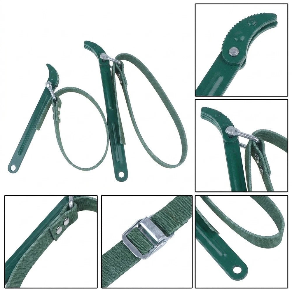 2X Adjustable Strap Wrench Set for Water Filter Oil Filter Fittings