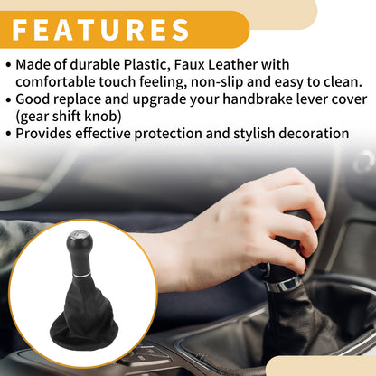 5 Speed Gear Shifter Knob with Cover Replacement for Volkswagen Polo (1996–2001)