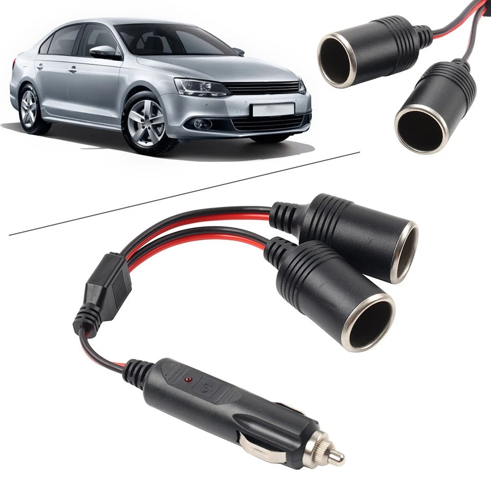 2X 12V/24V Car Cigarette Lighter Socket Plug Connector Power Adapter